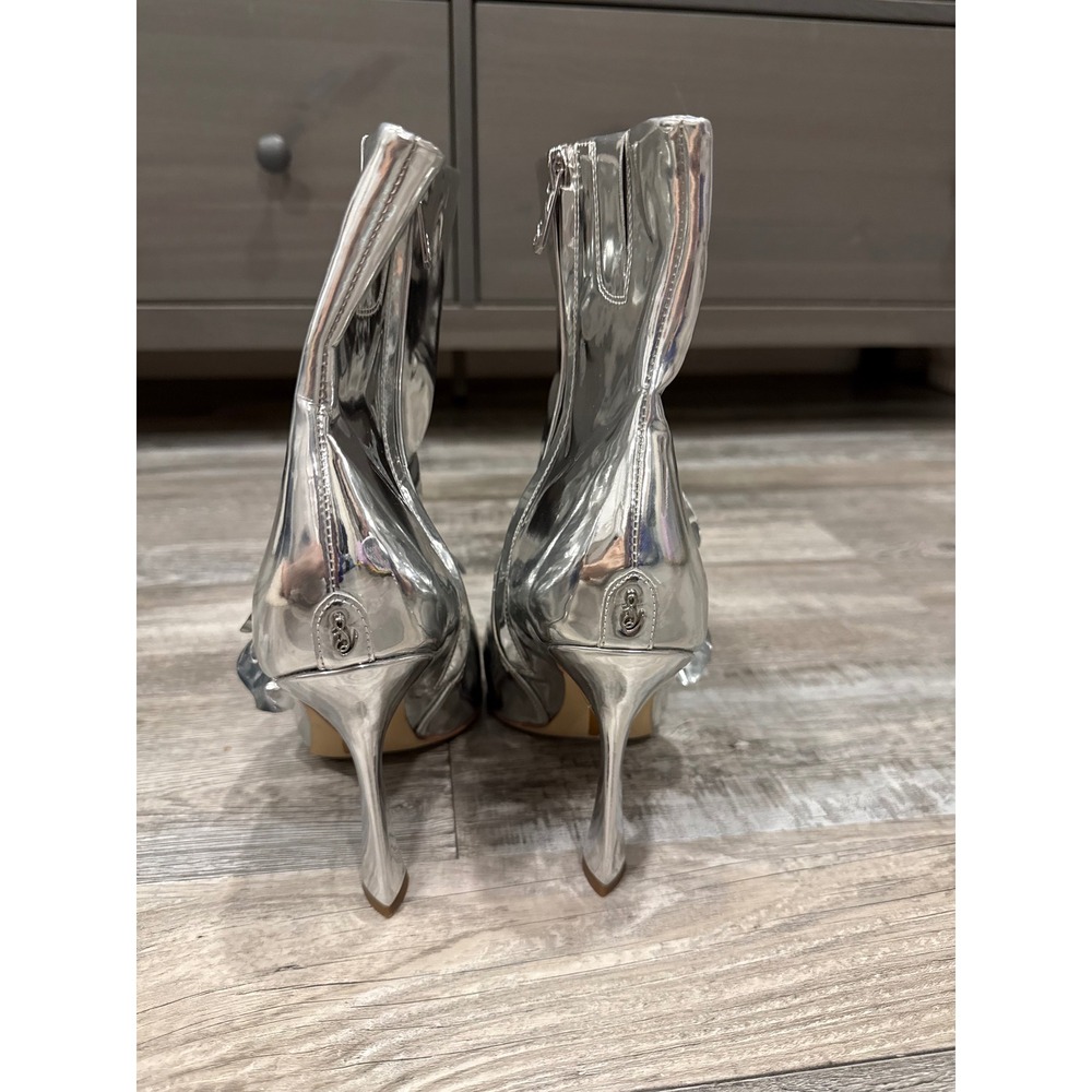 Sam Edelman Women's Esmae2 Silver Bow Bootie heels 8.5 New - Picture 6 of 8